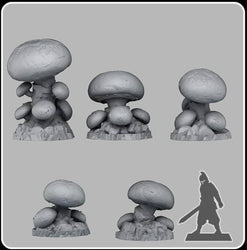 3D Printed Fantastic Plants and Rocks Cave Mushrooms 28mm - 32mm D&D Wargaming (Online Only)