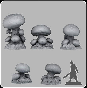 3D Printed Fantastic Plants and Rocks Cave Mushrooms 28mm - 32mm D&D Wargaming (Online Only)