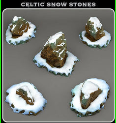 3D Printed Fantastic Plants and Rocks Celtic Snow Stones 28mm - 32mm D&D Wargaming (Online Only)