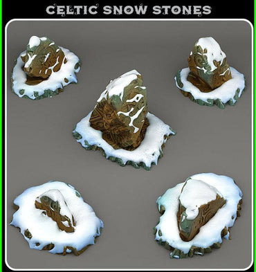3D Printed Fantastic Plants and Rocks Celtic Snow Stones 28mm - 32mm D&D Wargaming (Online Only)