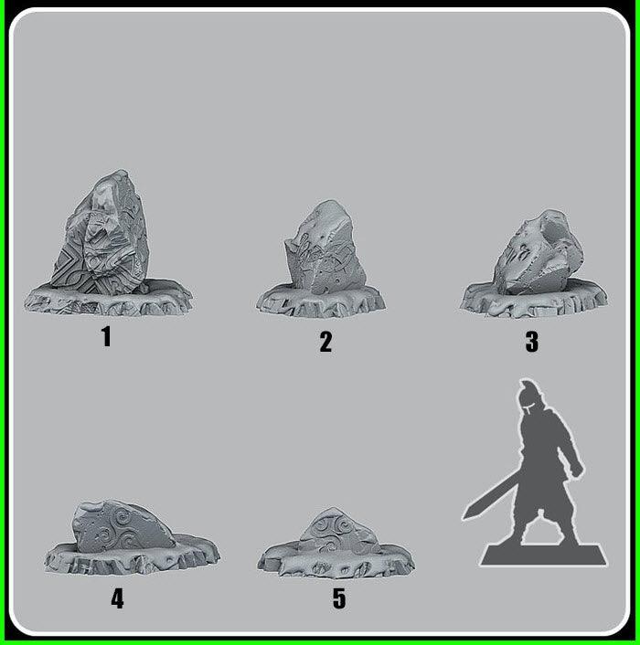 3D Printed Fantastic Plants and Rocks Celtic Snow Stones 28mm - 32mm D&D Wargaming (Online Only)