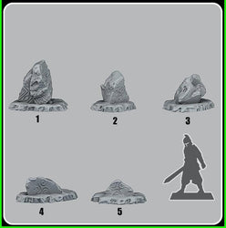 3D Printed Fantastic Plants and Rocks Celtic Snow Stones 28mm - 32mm D&D Wargaming (Online Only)