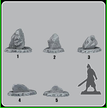 3D Printed Fantastic Plants and Rocks Celtic Snow Stones 28mm - 32mm D&D Wargaming (Online Only)