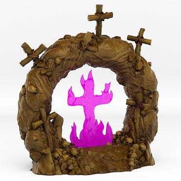 3D Printed Fantastic Plants and Rocks Cemetery Portal With Its Cross Effect 28mm - 32mm D&D Wargaming (Online Only)