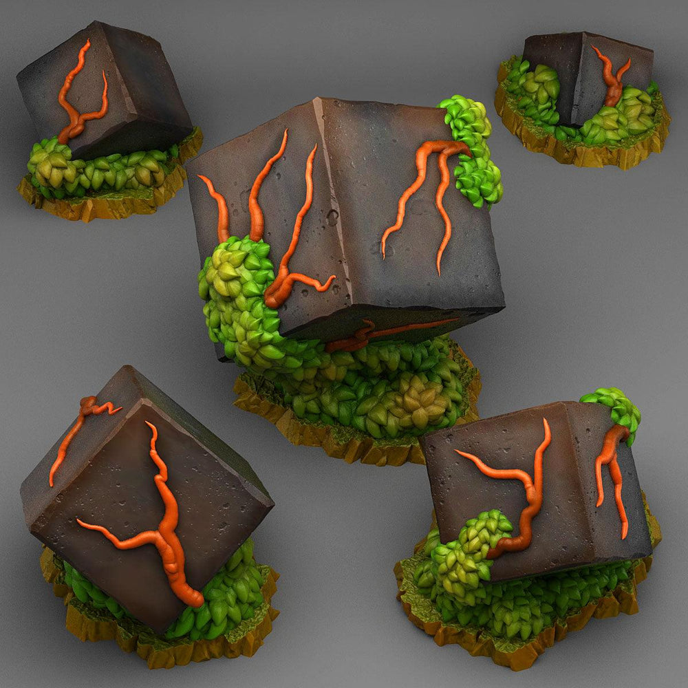 3D Printed Fantastic Plants and Rocks Corrupted Rocks 28mm - 32mm D&D Wargaming (Online Only)