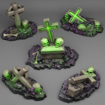 3D Printed Fantastic Plants and Rocks Creepy Cemetery Tombs 28mm - 32mm D&D Wargaming (Online Only)