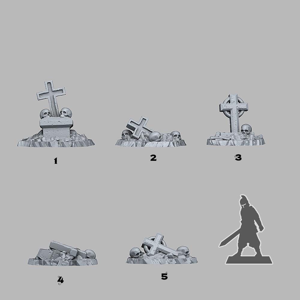 3D Printed Fantastic Plants and Rocks Creepy Cemetery Tombs 28mm - 32mm D&D Wargaming (Online Only)