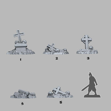 3D Printed Fantastic Plants and Rocks Creepy Cemetery Tombs 28mm - 32mm D&D Wargaming (Online Only)