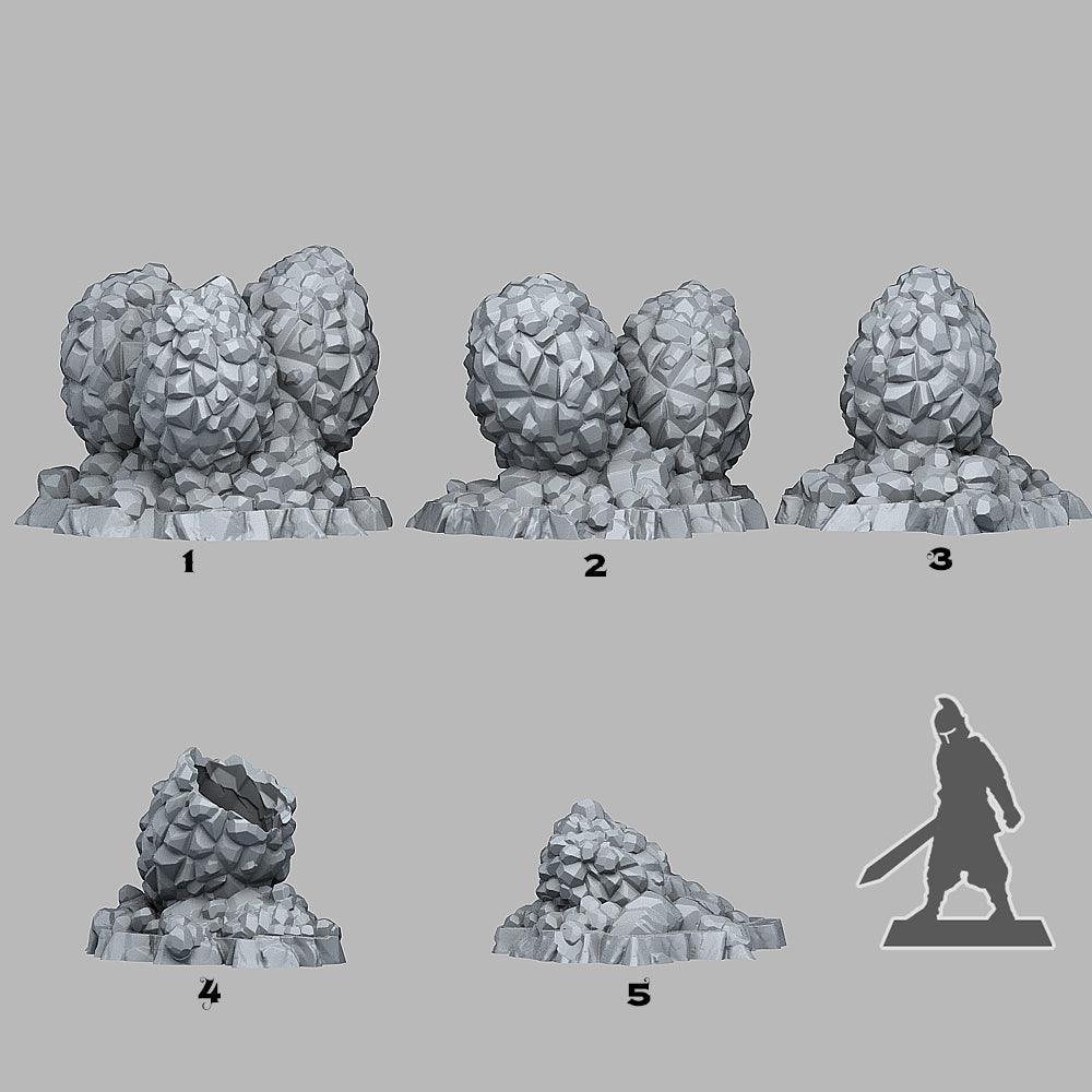 3D Printed Fantastic Plants and Rocks Crystal Dragon Eggs 28mm - 32mm D&D Wargaming (Online Only)