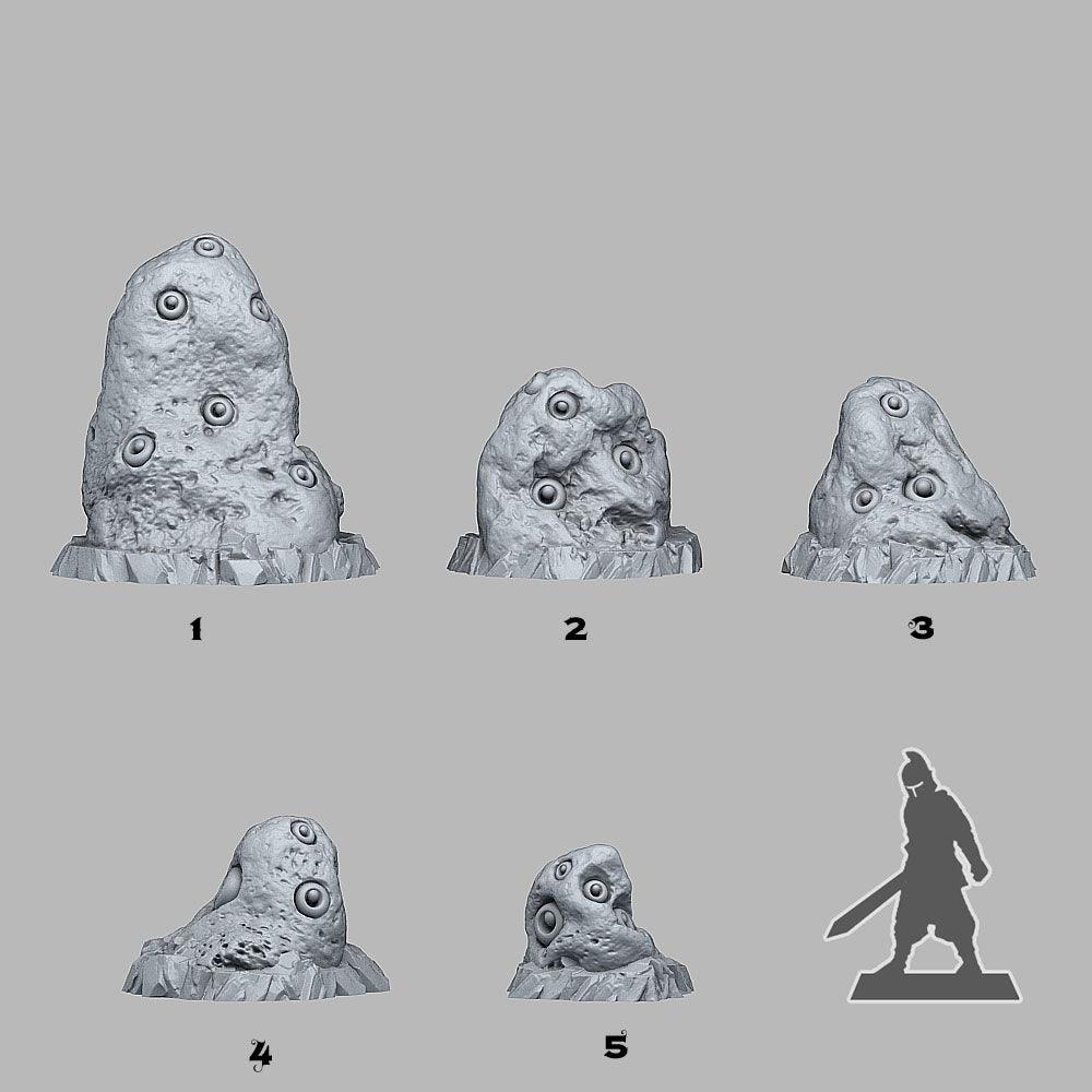 3D Printed Fantastic Plants and Rocks Curious Eyes Stones 28mm - 32mm D&D Wargaming (Online Only)