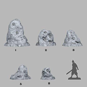 3D Printed Fantastic Plants and Rocks Curious Eyes Stones 28mm - 32mm D&D Wargaming (Online Only)