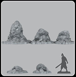 3D Printed Fantastic Plants and Rocks Curious Grassy Rocks 28mm - 32mm D&D Wargaming (Online Only)