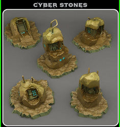 3D Printed Fantastic Plants and Rocks Cyber Stones 28mm - 32mm D&D Wargaming (Online Only)