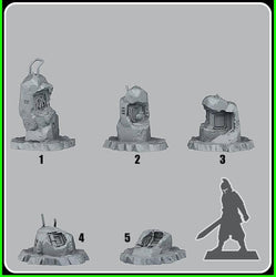 3D Printed Fantastic Plants and Rocks Cyber Stones 28mm - 32mm D&D Wargaming (Online Only)