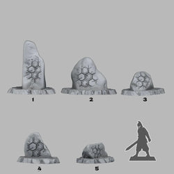 3D Printed Fantastic Plants and Rocks Cybernetic Stones 28mm - 32mm D&D Wargaming (Online Only)