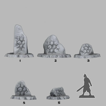 3D Printed Fantastic Plants and Rocks Cybernetic Stones 28mm - 32mm D&D Wargaming (Online Only)