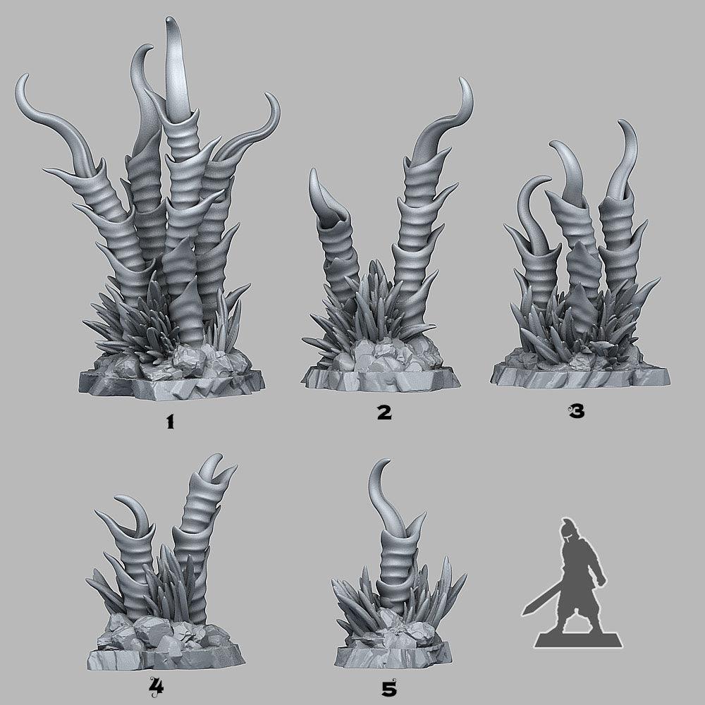 3D Printed Fantastic Plants and Rocks Damned Lilies 28mm - 32mm D&D Wargaming (Online Only)