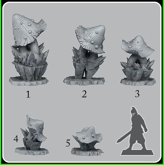 3D Printed Fantastic Plants and Rocks Dangerous Mushrooms 28mm - 32mm D&D Wargaming (Online Only)