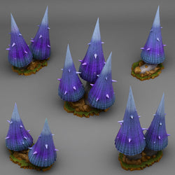 3D Printed Fantastic Plants and Rocks DANGEROUS PURPLE MUSHROOMS 28mm - 32mm D&D Wargaming (Online Only)