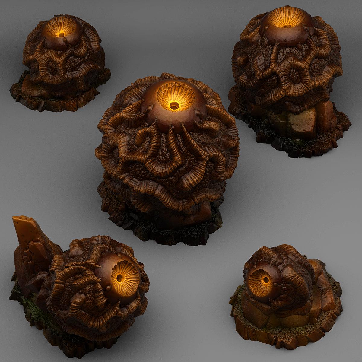 3D Printed Fantastic Plants and Rocks Dark Observer Stones 28mm - 32mm D&D Wargaming (Online Only)