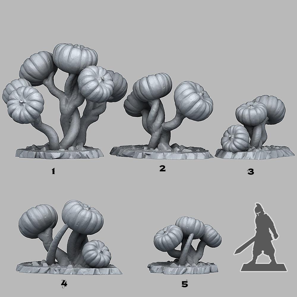 3D Printed Fantastic Plants and Rocks Dark Pumpkin Trees 28mm - 32mm D&D Wargaming (Online Only)