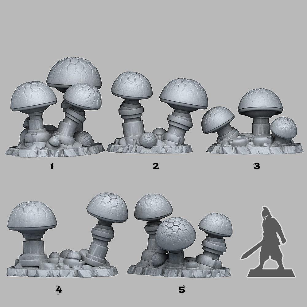 3D Printed Fantastic Plants and Rocks DATA SHROOMS 28mm - 32mm D&D Wargaming (Online Only)