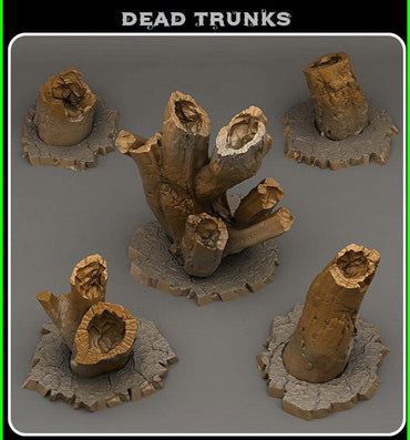 3D Printed Fantastic Plants and Rocks Dead Trunks 28mm - 32mm D&D Wargaming (Online Only)