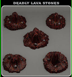 3D Printed Fantastic Plants and Rocks Deadly Lava Stones 28mm - 32mm D&D Wargaming (Online Only)