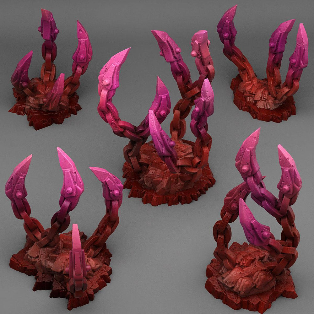 3D Printed Fantastic Plants and Rocks Demoniac Underdark Chains 28mm - 32mm D&D Wargaming (Online Only)