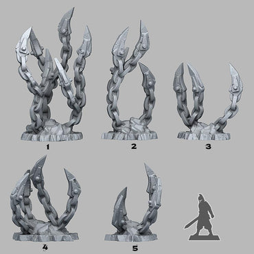 3D Printed Fantastic Plants and Rocks Demoniac Underdark Chains 28mm - 32mm D&D Wargaming (Online Only)