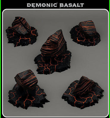 3D Printed Fantastic Plants and Rocks Demonic Basalt 28mm - 32mm D&D Wargaming (Online Only)