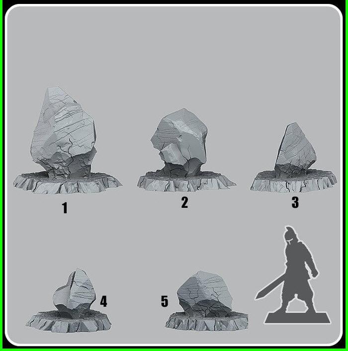 3D Printed Fantastic Plants and Rocks Demonic Basalt 28mm - 32mm D&D Wargaming (Online Only)