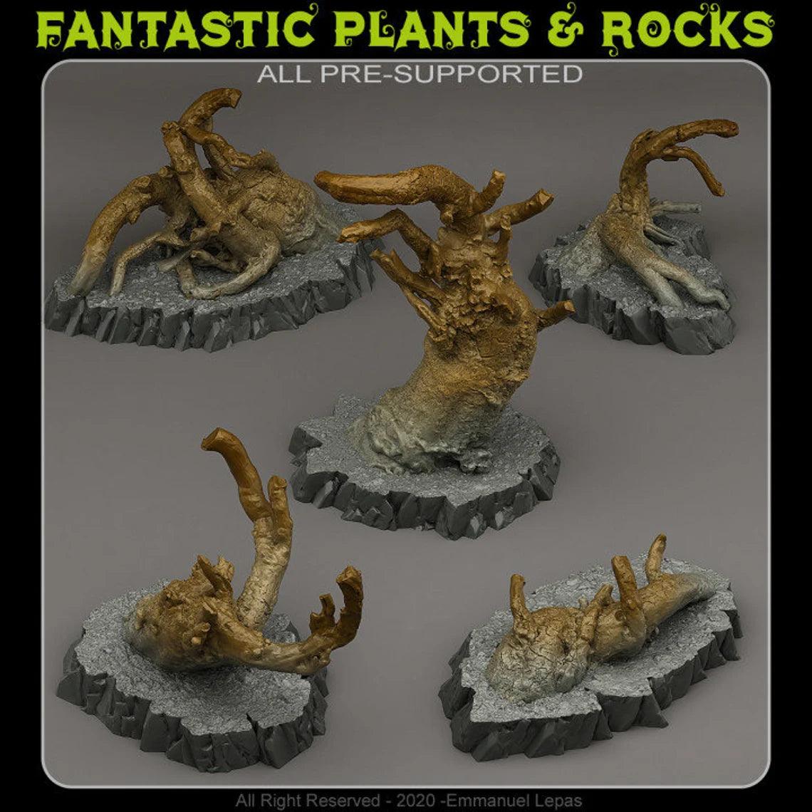 3D Printed Fantastic Plants and Rocks Desolation Trees 28mm - 32mm D&D Wargaming (Online Only)