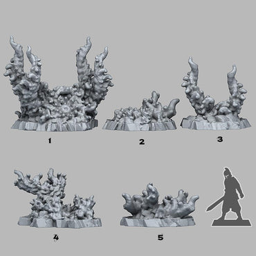 3D Printed Fantastic Plants and Rocks Devil Aberration Stones 28mm - 32mm D&D Wargaming (Online Only)