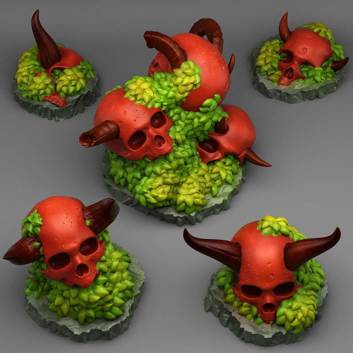 3D Printed Fantastic Plants and Rocks Devil Skulls 28mm - 32mm D&D Wargaming (Online Only)