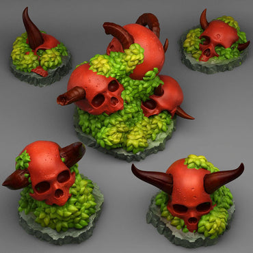 3D Printed Fantastic Plants and Rocks Devil Skulls 28mm - 32mm D&D Wargaming (Online Only)