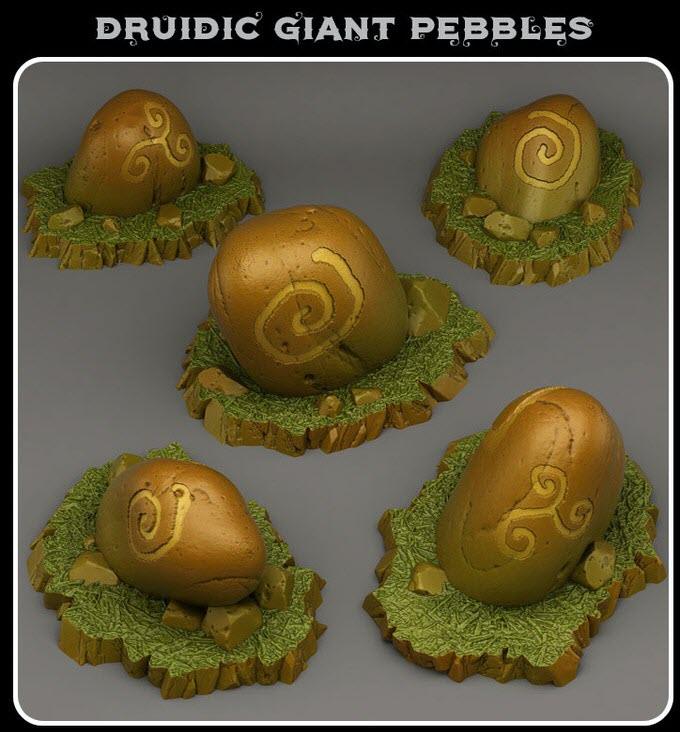 3D Printed Fantastic Plants and Rocks Druidic Giant Pebbles 28mm - 32mm D&D Wargaming (Online Only)