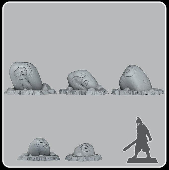 3D Printed Fantastic Plants and Rocks Druidic Giant Pebbles 28mm - 32mm D&D Wargaming (Online Only)