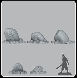 3D Printed Fantastic Plants and Rocks Druidic Giant Pebbles 28mm - 32mm D&D Wargaming (Online Only)