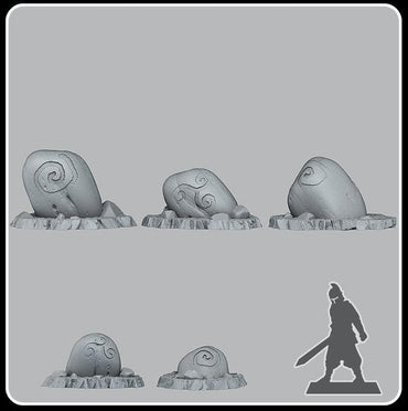 3D Printed Fantastic Plants and Rocks Druidic Giant Pebbles 28mm - 32mm D&D Wargaming (Online Only)