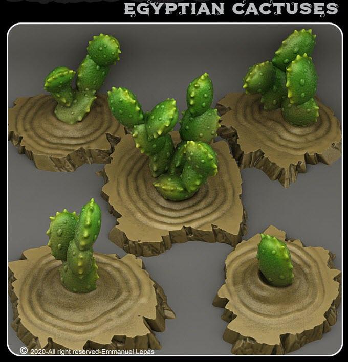 3D Printed Fantastic Plants and Rocks Egyptian Cactuses 28mm - 32mm D&D Wargaming (Online Only)