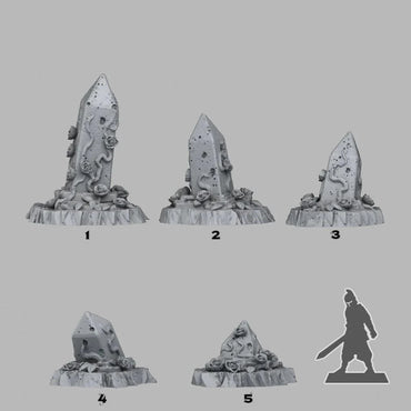 3D Printed Fantastic Plants and Rocks Enchanted Obelisks 28mm - 32mm D&D Wargaming (Online Only)