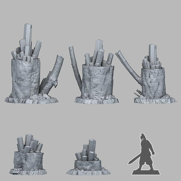 3D Printed Fantastic Plants and Rocks ENERGY CRYSTALS 28mm - 32mm D&D Wargaming (Online Only)