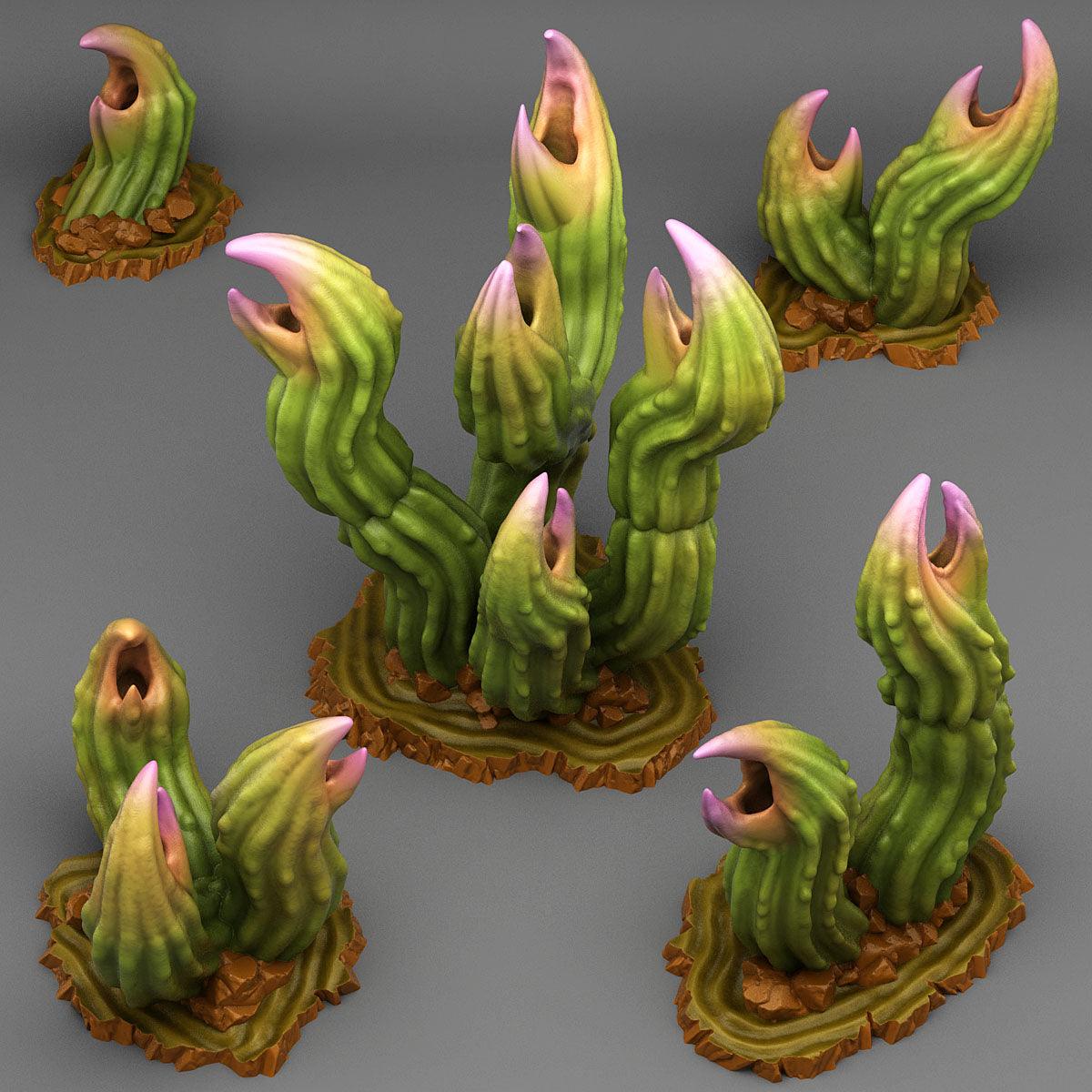 3D Printed Fantastic Plants and Rocks Exotic Carnivorous Cactus 28mm - 32mm D&D Wargaming (Online Only)