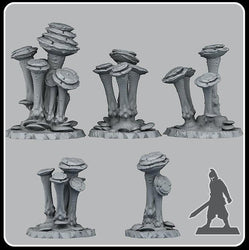 3D Printed Fantastic Plants and Rocks Faerie Mushrooms 28mm - 32mm D&D Wargaming (Online Only)