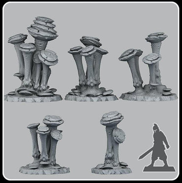 3D Printed Fantastic Plants and Rocks Faerie Mushrooms 28mm - 32mm D&D Wargaming (Online Only)