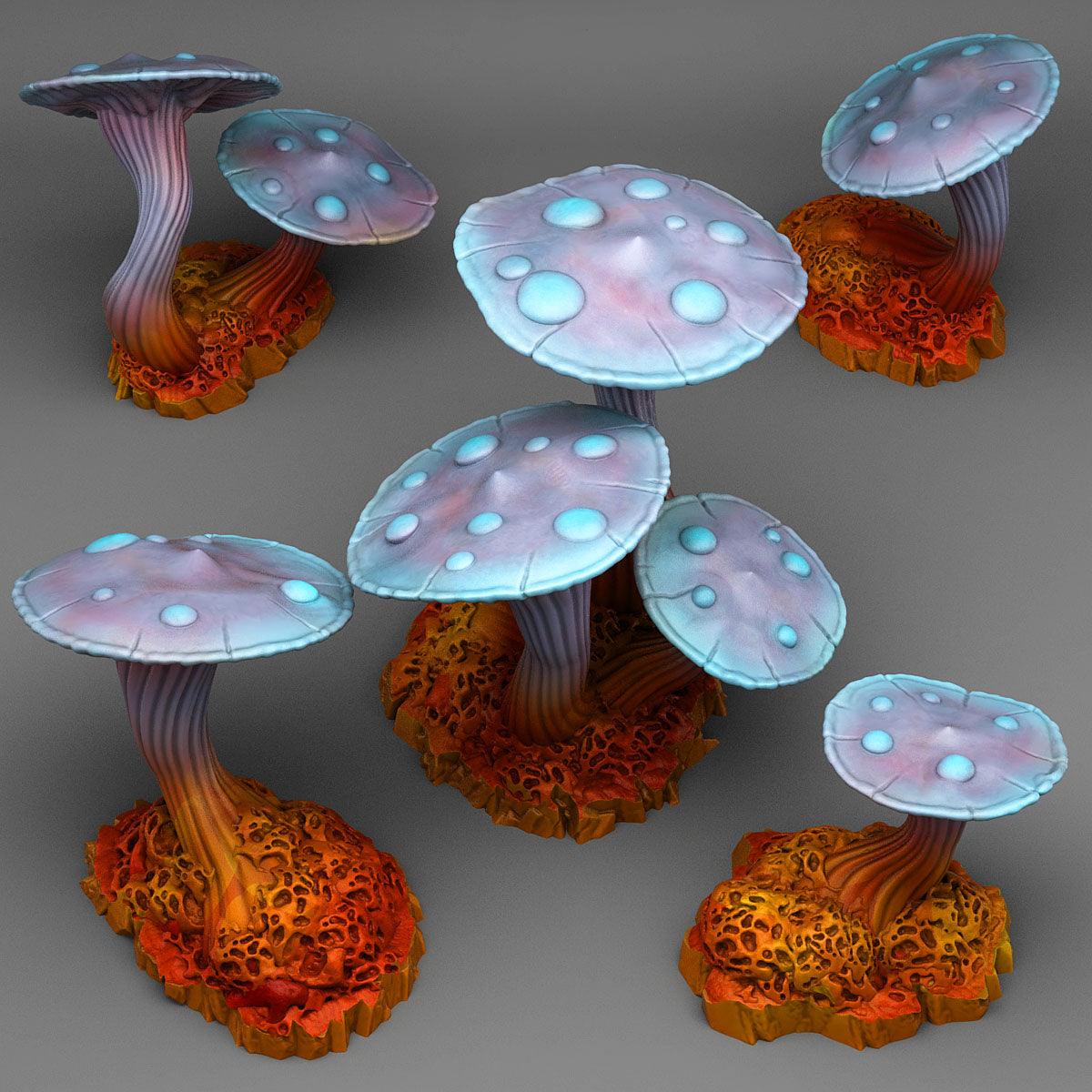 3D Printed Fantastic Plants and Rocks Fantasy Mushrooms 28mm - 32mm D&D Wargaming (Online Only)