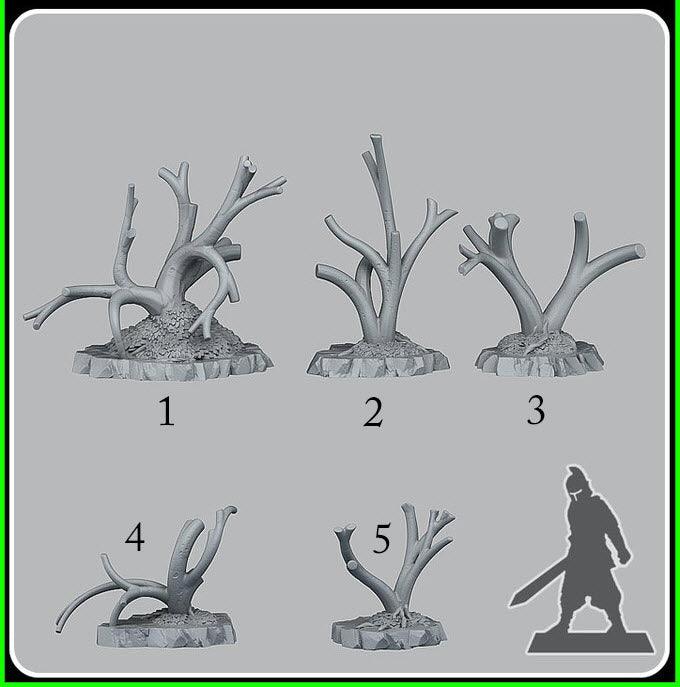 3D Printed Fantastic Plants and Rocks Fantasy Trees 28mm - 32mm D&D Wargaming (Online Only)
