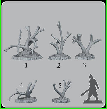 3D Printed Fantastic Plants and Rocks Fantasy Trees 28mm - 32mm D&D Wargaming (Online Only)
