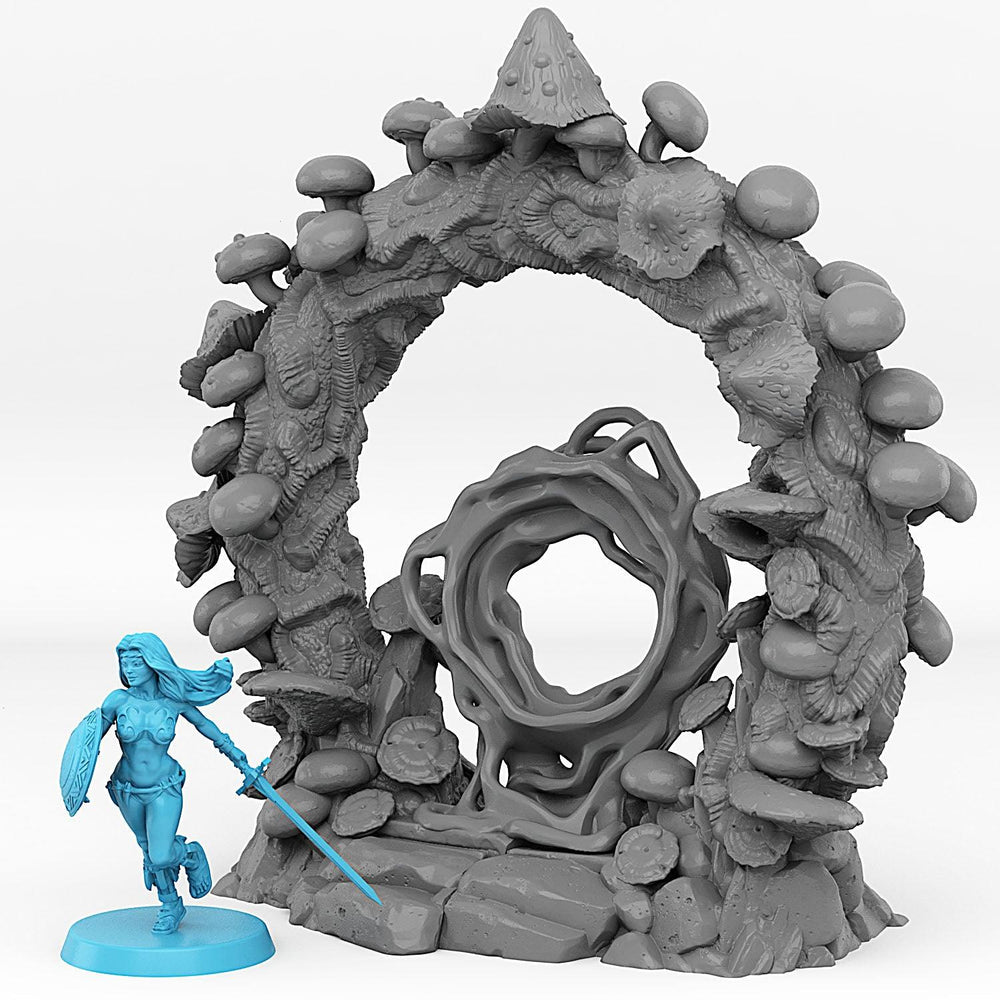 3D Printed Fantastic Plants and Rocks Forest Mushrooms Portal With Its Mushroom Slime Effect 28mm - 32mm D&D Wargaming (Online Only)